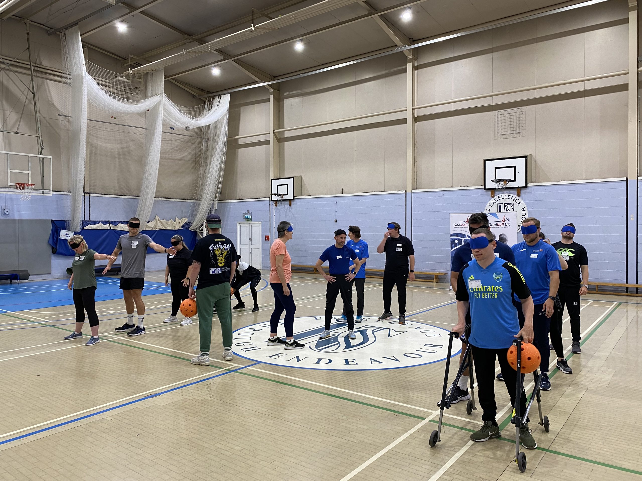 image00024 Action shot of a Goalball School Leaders Course taking place.